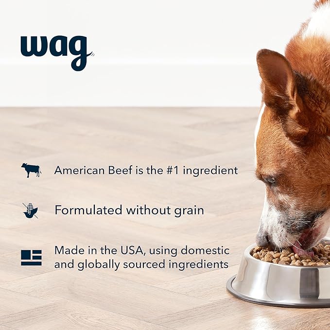 Amazon Brand - Wag Dry Dog Food Beef & Sweet Potato, Grain Free 4 lb Bag