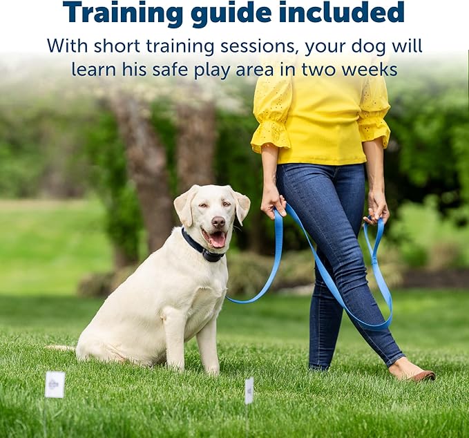 PetSafe Stay & Play Wireless Pet Fence with Replaceable Battery Collar – for Dogs & Cats Over 5 lb – Waterproof Receiver Collar Tone & Static Correction – from Parent Company of INVISIBLE FENCE Brand
