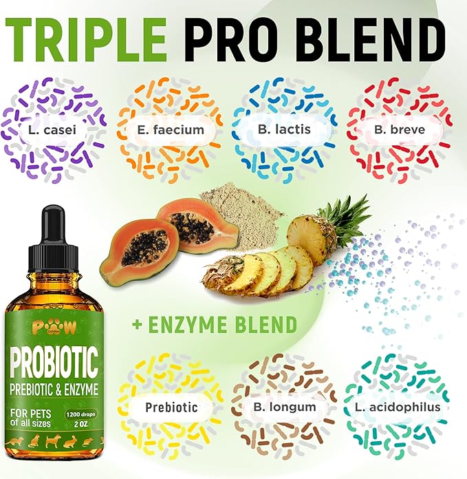 Cat Probiotic | Dog Probiotic | Dog and Cat Digestive Support | Cat & Dog Probiotic Supplements | Probiotic for Cats | Liquid Probiotics for Dogs | 2 Oz