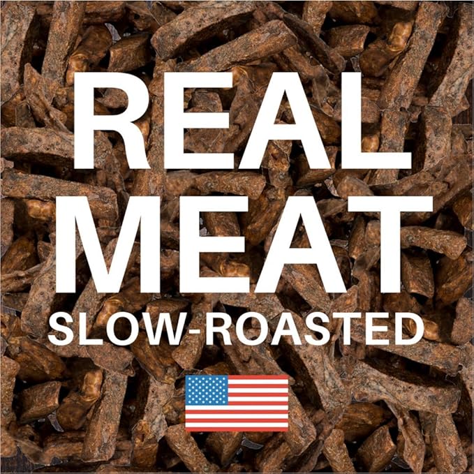 Meaty Beef Sticks – Human Grade, Grain Free, All Natural Beef Dog Treats Made in USA – Premium Slow Roasted American Beef – Grass Fed, Farm Raised – Crunchy Training Treat 8 Oz
