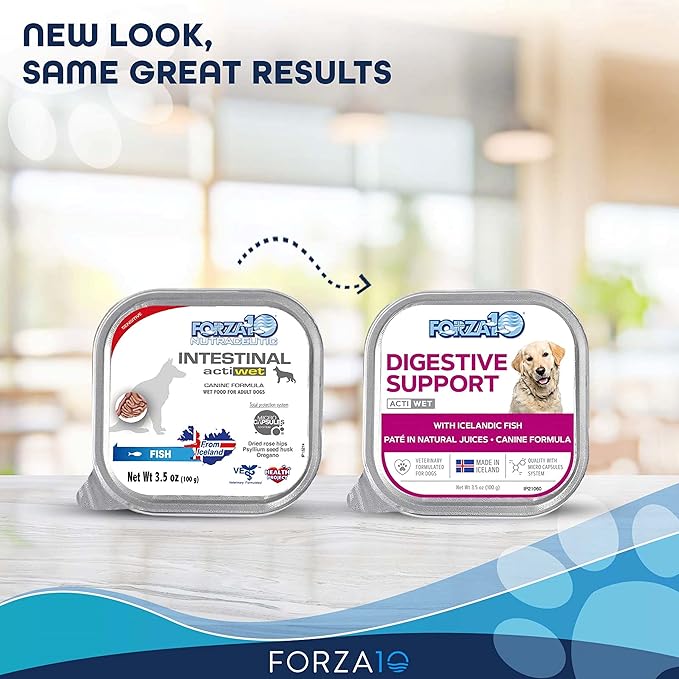 Forza10 Actiwet Canned Intestinal Dog Food, Wet Dog Food Fish Flavor, Gastro Intestinal Dog Food for All Breed and Adult Dogs with Intestinal Disorders, 32 Pack Case of 3.5 Ounce Each