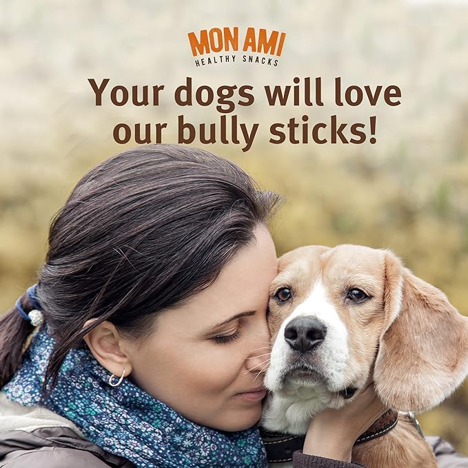 Mon Ami Regular Bully Sticks for Large and Small Dogs (5-6 inches, Pack of 20) - Grass Fed Dog Treats - Bully Sticks Natural Dog Treat