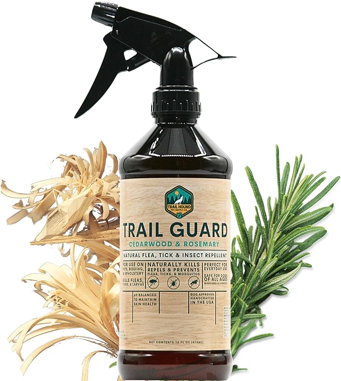 Trail Guard Natural Insect, Flea and Tick Spray for Dogs, Cats, People & Home - 16oz Plant-Based Insect & Tick Repellent for Dogs - Kid Safe - DEET Free - Flea and Tick Prevention, Tick & Flea Killer