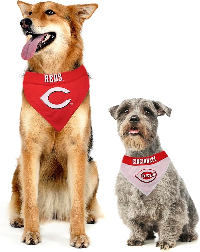 Pets First RED-3217-L-XL MLB Cincinnati Reds Reversible Pet Bandana, Large/X-Large, MLB Team Color