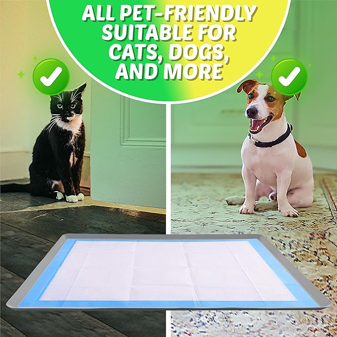 Skywin Dog Pad Holder Tray for 27.5 x 44 Inches Training Pads (Light Grey) - Easy to Clean and Store Perfect for Dog Potty Tray – Silicon Wee Wee Pad Holder, No Spill Pee Pad Holder for Dogs