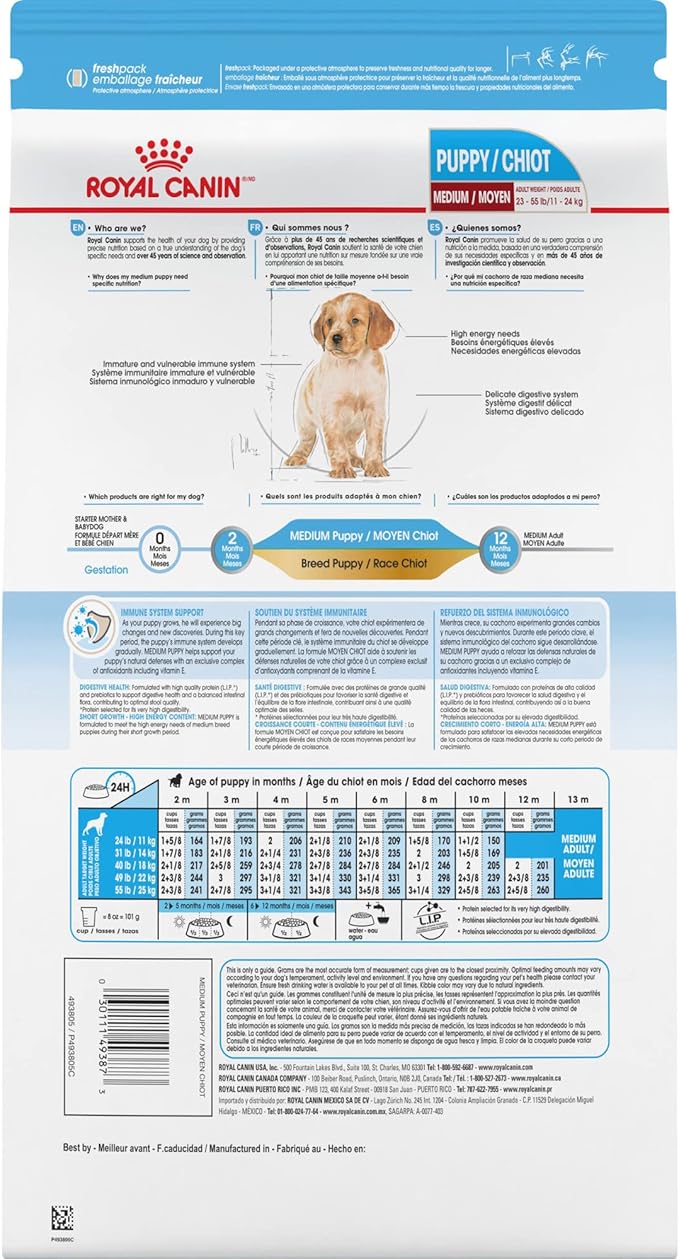 Royal Canin Size Health Nutrition Medium Puppy Dry Dog Food, 30 lb bag