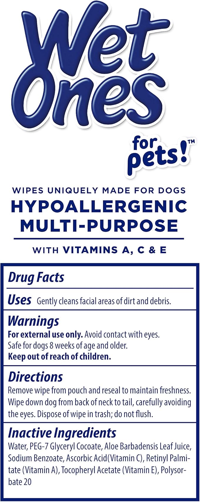 for Pets Multi-Purpose Dog Wipes with Vitamins A, C + E - Fragrance-Free Dog Wipes for All Dogs Wipes with Wet Lock Seal - 300ct Total Wipes for Dogs