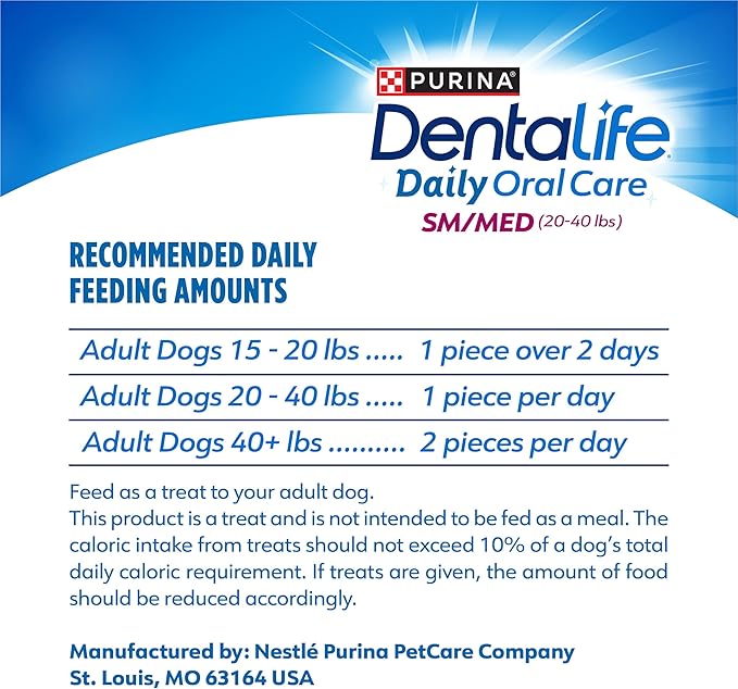 Dentalife DentaLife Made in USA Facilities Small/Medium Dog Dental Chews, Daily - (2) 47 ct. Pouches