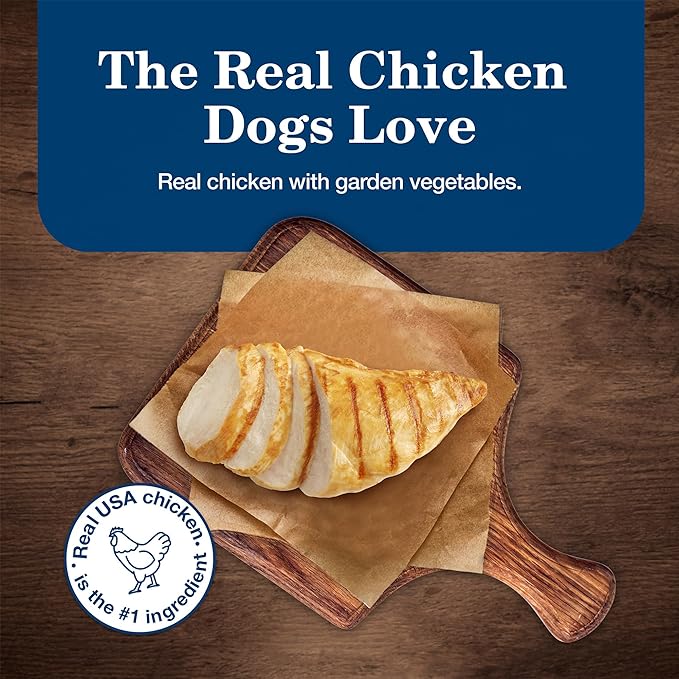 Blue Buffalo Homestyle Recipe Senior Wet Dog Food, Made with Natural Ingredients, Chicken Dinner with Garden Vegetables, 12.5-oz. Cans (12 Count)