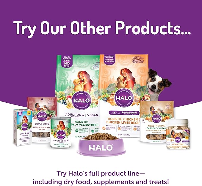 Halo Adult Wet Dog Food, Beef Recipe in Broth, Great as Nutritious Meals or Healthy Dog Food Toppers, 13.2 oz Dog Food Can (Pack of 6)