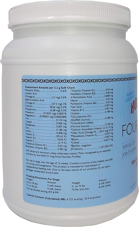 HUGS & KISSES Warren Eckstein's Four-in-One Vitamin Mineral Supplement Treat for Dogs