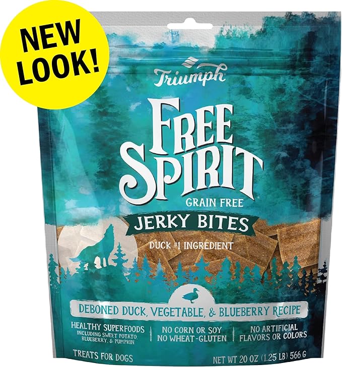 Triumph 2 Pack of Grain-Free Duck Jerky Bites Dog Treats, 20 Ounces Each2