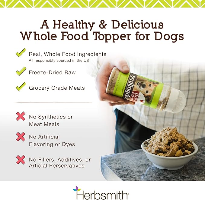 Herbsmith Kibble Seasoning – Freeze Dried Chicken – DIY Raw Coated Kibble Mixer - Dog Food Topper for Picky Eaters, 3 oz (Packaging May Vary)