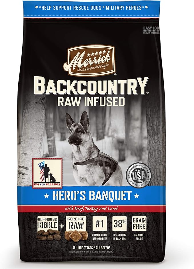 Merrick Backcountry Grain Free Hero'S Banquet Dry Dog Food, 4 Lbs., Model:47009