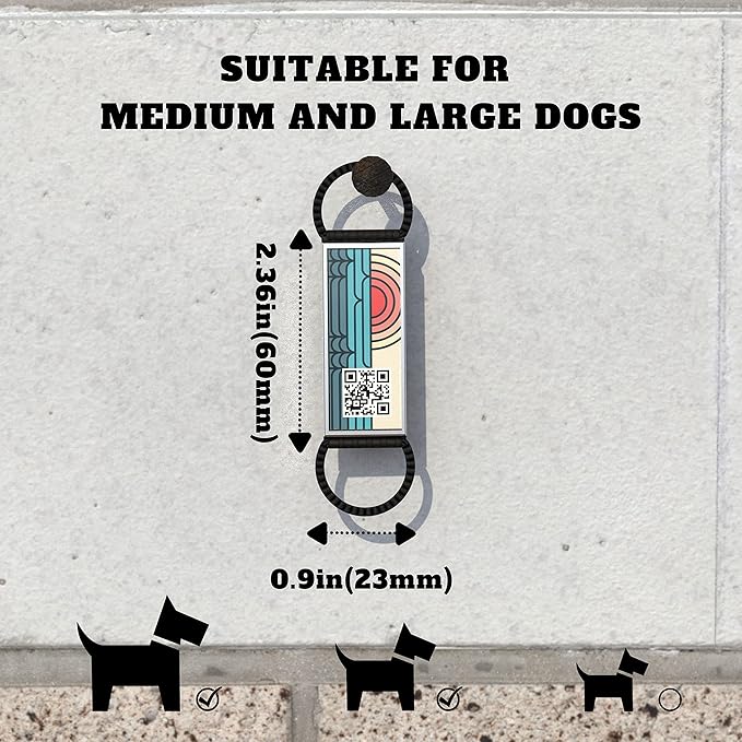 QR Code Dog Tag,Silent Dog Tags Personalized for Pets, Slide On Dog Tag,Custom Dog Name ID Tags Personalized Noiseless Dog and Cat Tags-Free Online&Scan QR Receive Instant Location Alert Email