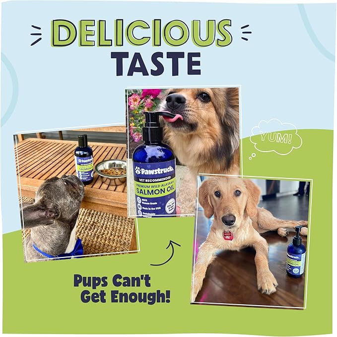 Pure Human-Grade Wild Alaskan Salmon Oil for Dogs & Cats - Vet Recommended Omega 3 & 6 Extra Strength Supplement Food Topper with EPA DHA Fatty Acids for Skin, Coat, Joint, and Immune Support