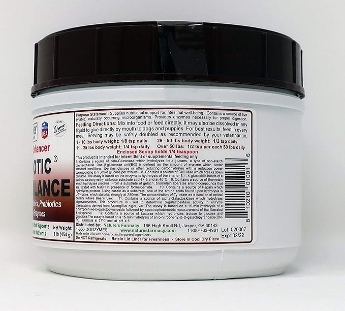 Dogzymes Probiotic Daily Balance - supplies nutritional support and live microorganisms for intestinal well-being as well as enzymes for proper digestion. Liver and Egg base. (1 pound)