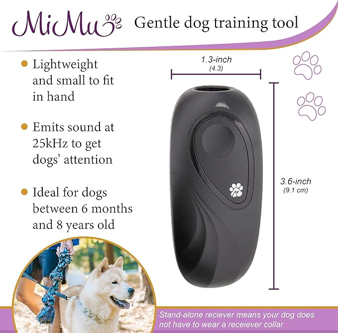 MiMu Ultrasonic Dog Anti Barking Device - Handheld Dog Barking Deterrent Dog Training Aids for Housebreaking