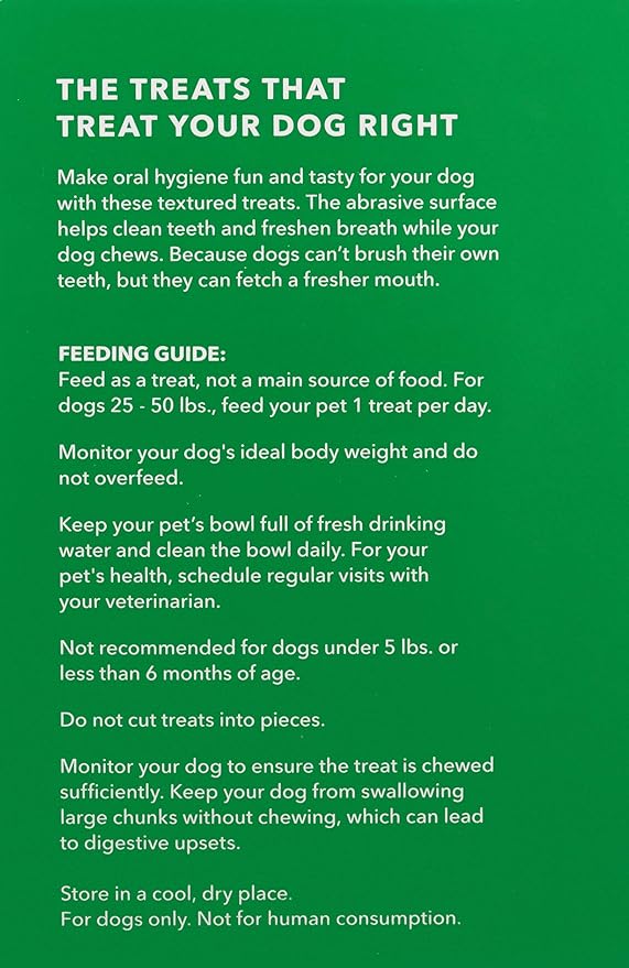 Amazon Brand - Wag Dental Dog Treats to Help Clean Teeth & Freshen Breath - Medium, Unflavored, 36 Count (Pack of 1)