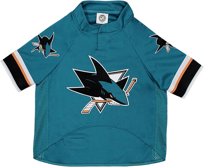 Pets First NHL San Jose Sharks Jersey for Dogs & Cats, Medium. - Let Your Pet Be A Real NHL Fan!
