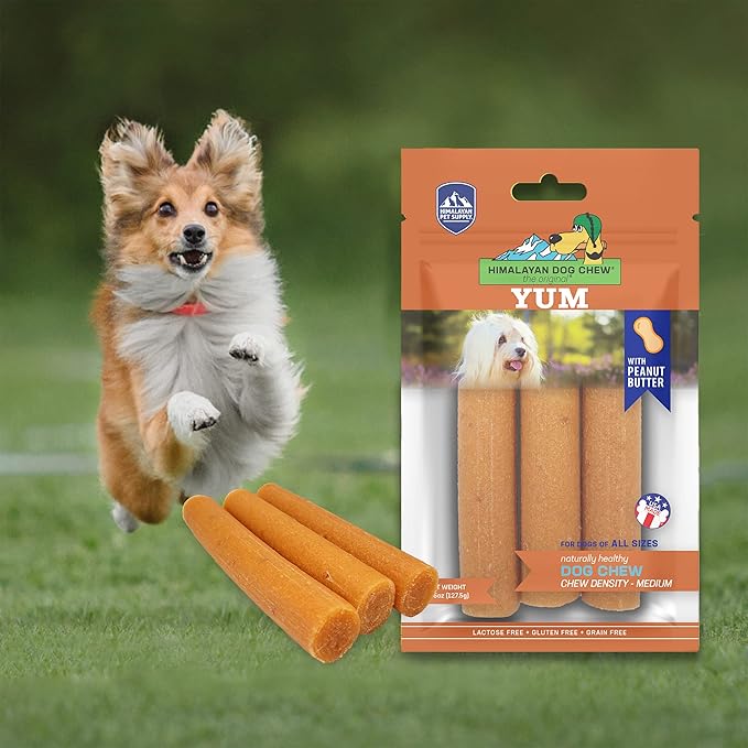 yaky Yum Himalaya Cheese Treats | Lactose Free | Gluten Free | Grain Free | USA MADE | For All Breeds | Peanut Butter Cheese Chew