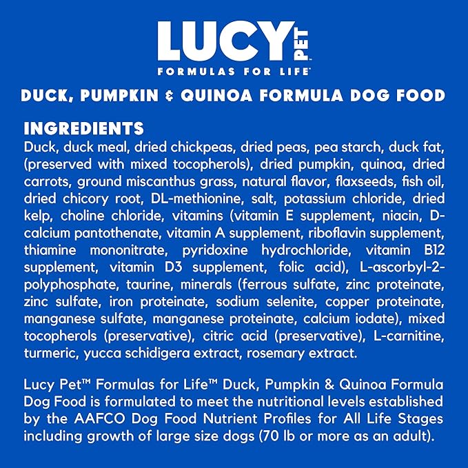 Lucy Pet Products Duck Pumpkin & Quinoa Small Bites Dog Food 4.5lb