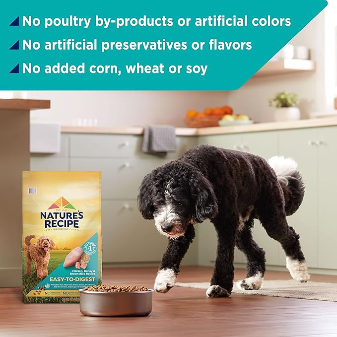 Nature’s Recipe Easy-to-Digest Chicken, Barley & Brown Rice Recipe Dry Dog Food, 24 lb. Bag