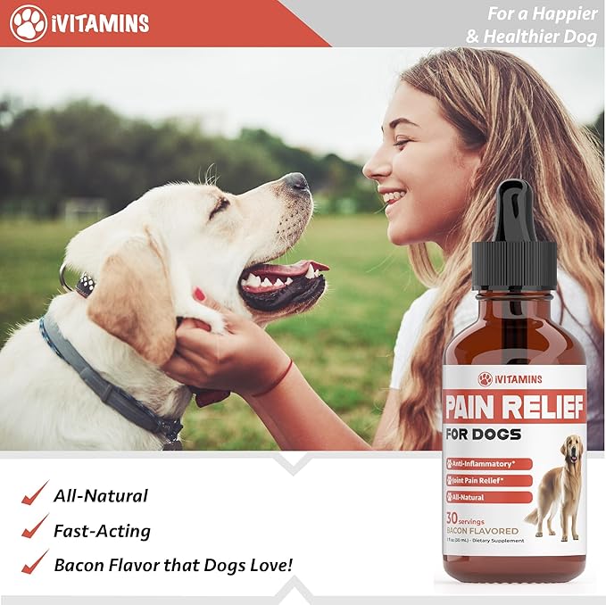 Natural Pain Relief for Dogs | Dog Pain Relief | May Help with Joint, Hip, Heart Health & Much More | Pain Relief for Dogs for Older Dogs | Dog Supplements & Vitamins | Dog Joint Pain Relief | 1 fl oz