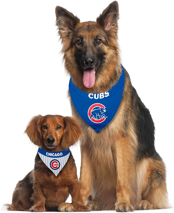 Pets First MLB Chicago Cubs Reversible Bandana Size XX-Large for Dogs & Cats. 2 Sided Sports Bandana,Premium Embroidery Team Logo, All MLB Teams Available