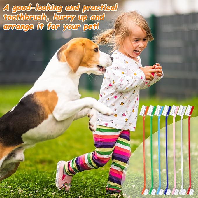 70 Pieces Dog Tooth Brush Pet Toothbrush Soft Grooming Dogs Toothbrush Dog Double Sided Toothbrush Puppy Long Handle Tooth Brush for Large and Small Teeth Cleaning Dental Oral Care (Colorful)