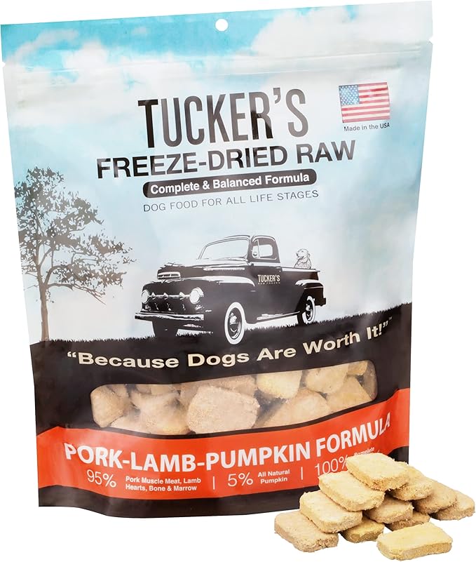 Tucker's Raw Frozen Freeze Dried Raw Dog Food, Pork, Lamb & Pumpkin Formula 14oz