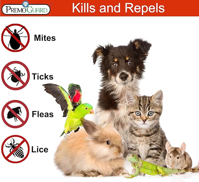 Pet Protector by Premo Guard 16 oz – 100% Effective Mite, Flea, Tick, & Mosquito Spray for Dogs, Cats, and Pets – Best Natural Protection for Control, Prevention, & Treatment