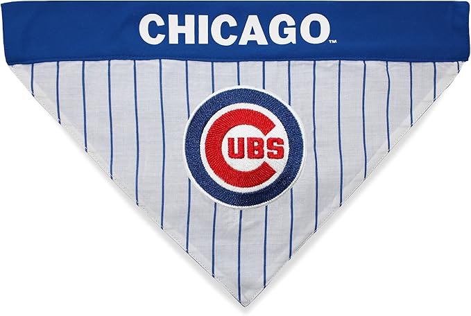 Pets First MLB Chicago Cubs Reversible Bandana Size XX-Large for Dogs & Cats. 2 Sided Sports Bandana,Premium Embroidery Team Logo, All MLB Teams Available
