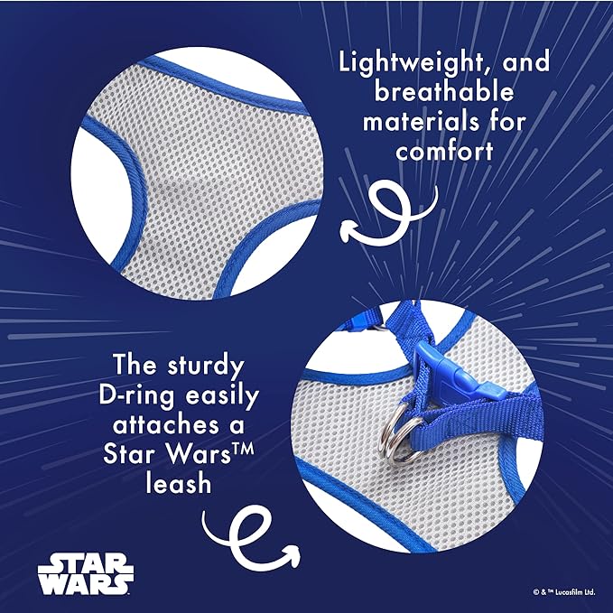 Star Wars R2D2 Dog Harness, Size Small | Small Dog Harness, No Pull Dog Harness for Small Dogs, Step in Dog Harness | R2D2 Star Wars Dog Harness with D-Ring for Your Star Wars Dog