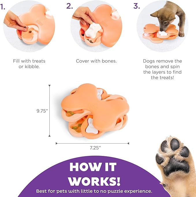 Nina Ottosson by Outward Hound Puppy Tornado Treat Puzzle Enrichment Toy for Puppies, Level 2 Intermediate, Pink