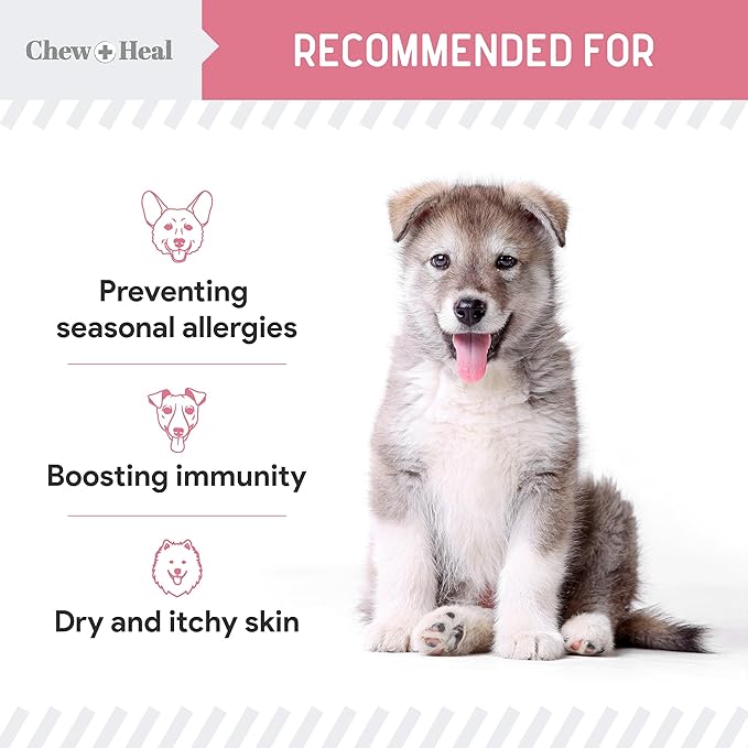 Dog Allergy Chews -180 Delicious Soft Chew Treats - Anti Itch Allergy Relief for Dogs and Cats - Boosts Immune System, Promotes Skin Health - Seasonal Allergy Treatment for Pets - Made in The USA