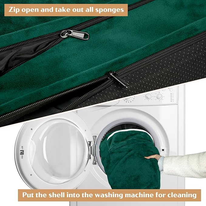 XL Orthopedic Dog Beds, Waterproof Dog Bed, Extra Large Dog Beds with Bolster, Washable Dog Bed Sofa Pet Bed with Removable Cover & Non-Slip Bottom(X-large,Emerald)