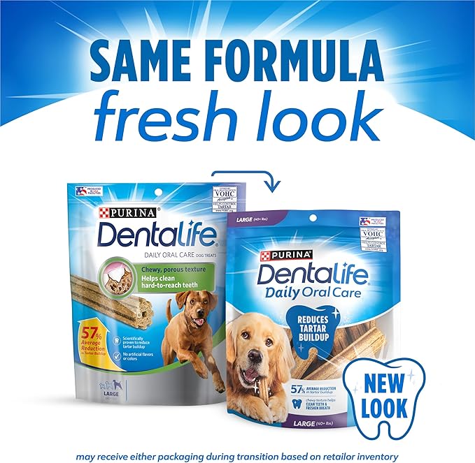 Purina Dentalife Daily Oral Care Chicken Flavor Large Breed Dog Dental Chews - 7 ct. Pouch