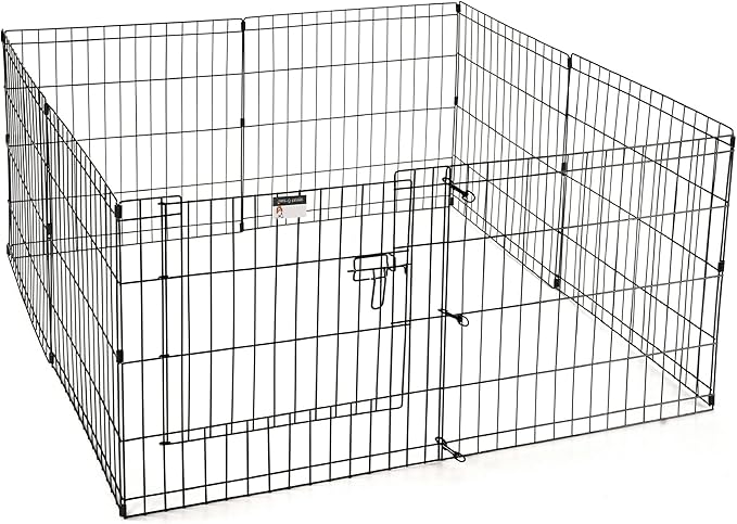 Puppy Playpen - Foldable Metal Exercise Enclosure with Eight 24-Inch Panels - Indoor/Outdoor Fence for Dogs, Cats, or Small Animals by PETMAKER