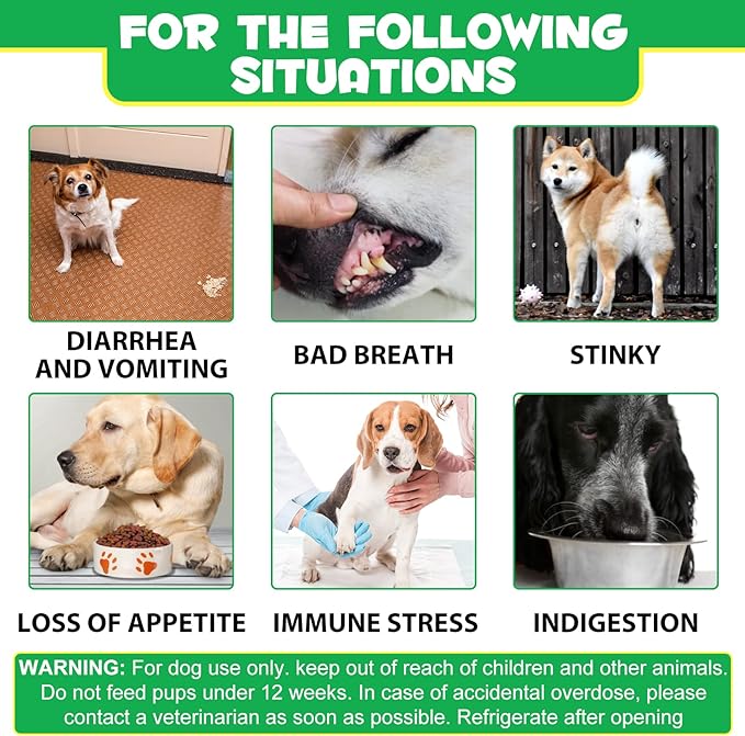 Probiotics for Dogs Digestive Health, Digestive Probiotic Soft Chews for Dogs, Dog Probiotics and Digestive Enzymes, 120 Dog Probiotics Chews Omega-3 & 6, Vitamin, Improve Digestion, Immunity