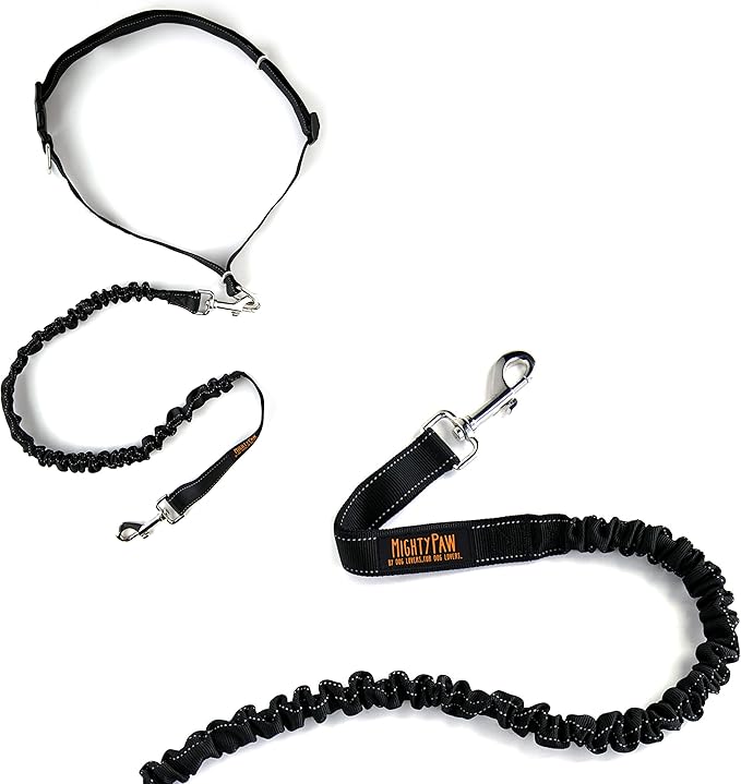 Mighty Paw Hands Free Dog Leash | Bungee Waist Leash for Dog Walking. Dog Running Leash Hands Free. Hands Free Leash for Large Dogs, Medium & Small Dogs. Dog Leash Waist Belt (36" - 48") Up To 150 lbs