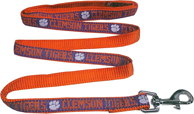 Pets First Collegiate Pet Accessories, Dog Leash, Clemson Tigers, Small
