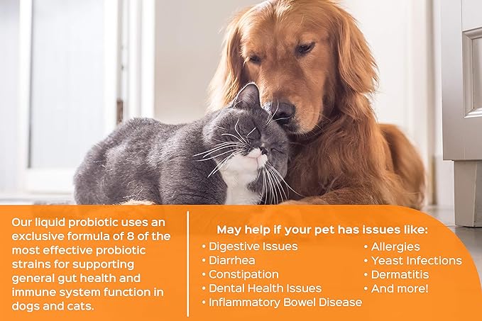 Probonix Probiotics for Dogs, 30-Day Supply, Organic, Non-GMO Liquid Probiotic Drops, 8 Live Strains, Helps with Digestive Issues, IBD, Dental Health Issues, Allergies, Liver Flavor