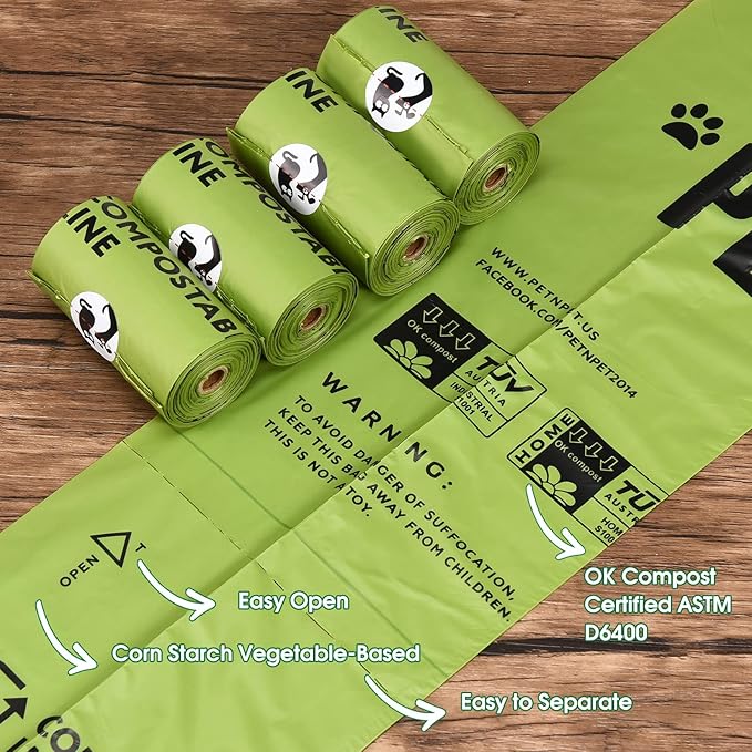 Pet N Pet Poop Bags For Dogs, 240 Counts Plant Based Dog Poop Bags Rolls, Dog Bags For Poop, Thick Dog Poop Bag Rolls, Doggy Poop Bags, 100% Leak-proof Easy to Use Pet Poop Bags