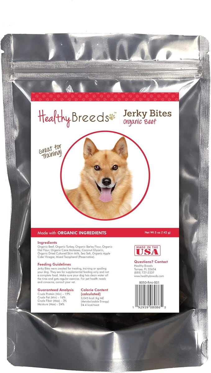 Healthy Breeds Finnish Spitz Jerky Bites Beef Recipe Dog Treats 5 oz