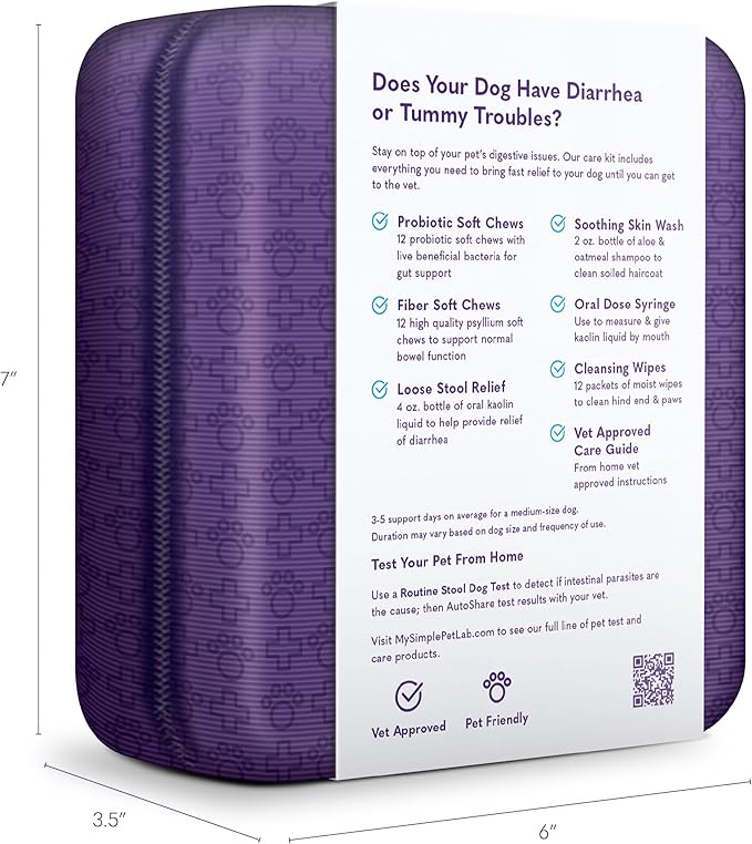 MySimplePetLab Diarrhea Care Dog Kit | Diarrhea Medicine for Dogs to Relieve Loose Stool, Diarrhea, Tummy Troubles, and Stool Accidents | Dog Diarrhea Medication Kit