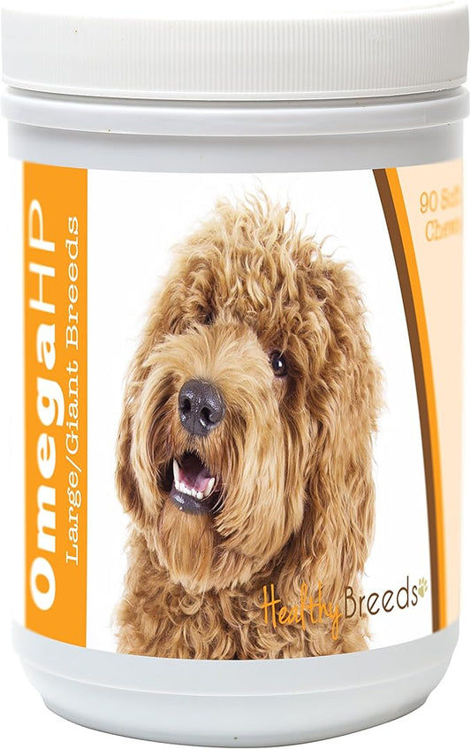Healthy Breeds Labradoodle Omega HP Fatty Acid Skin and Coat Support Soft Chews 90 Count