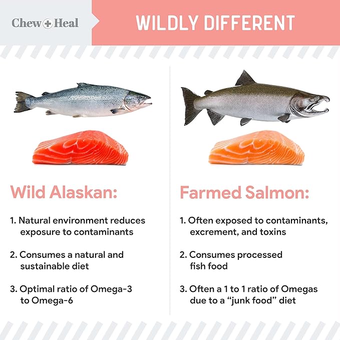Pure Wild Alaskan Salmon Oil for Dogs - 32 oz. - Pump Cap Bottle - Contains Omega-3 and 6, Vitamin D, EPA, and DHA for Healthy Skin and Coat - Toxin Free