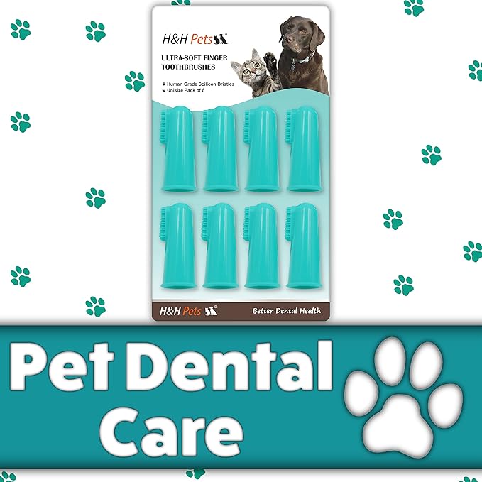 H&H Pets Dog Toothbrushes and Toothpaste Best Professional Cat & Dog Finger Toothbrush, Dog Toothpaste Series with Many Size Options