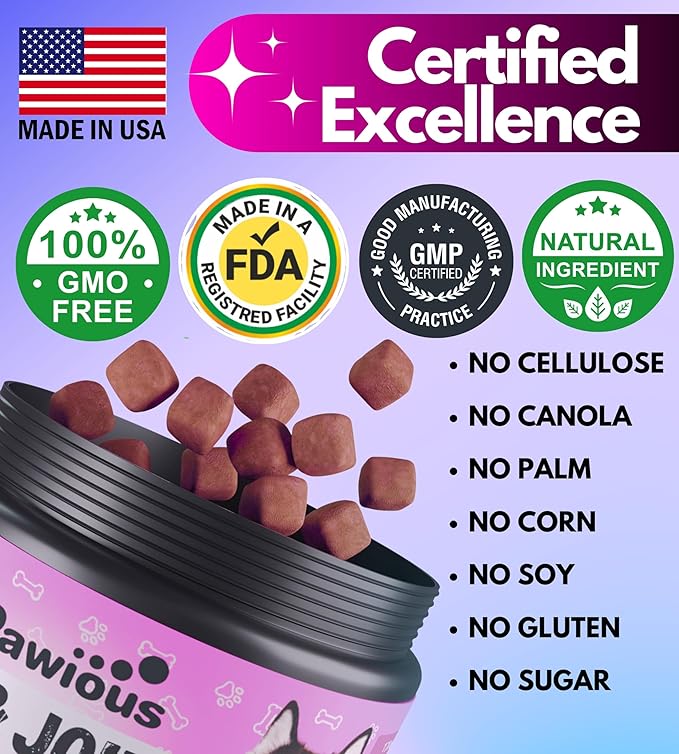 Dog Multivitamin Chewable with Glucosamine 16 in 1 - Dog Vitamins and Supplements - Hip and Joint Support Health - Immunity, Mobility - Gut, Skin, Heart, Coat